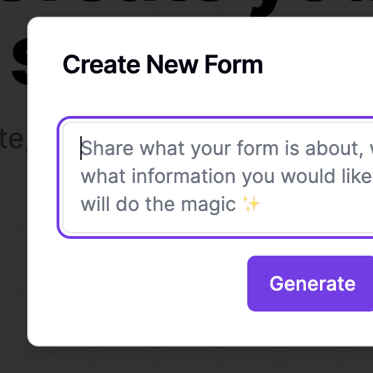 create a form